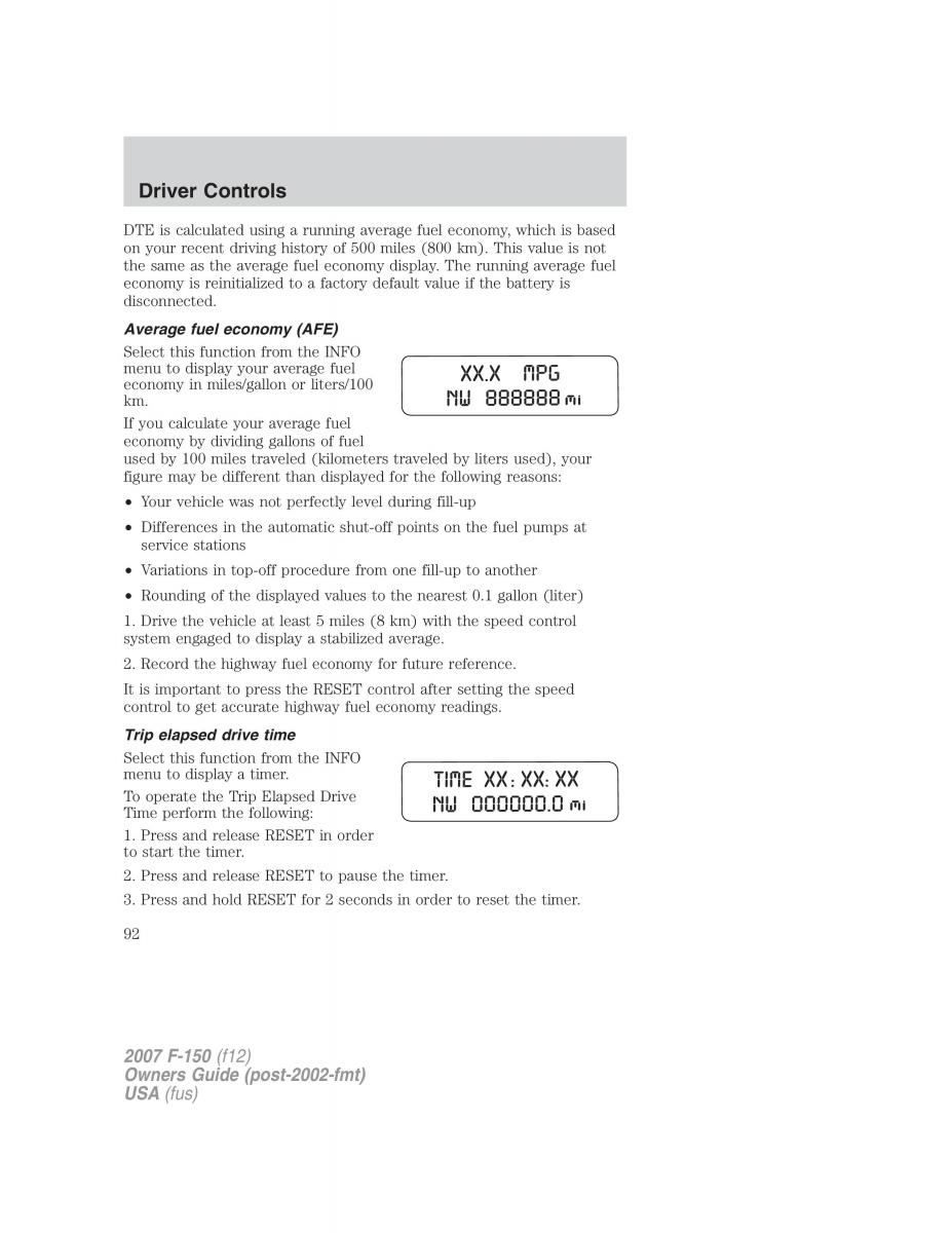 Ford F 150 owners manual / page 92