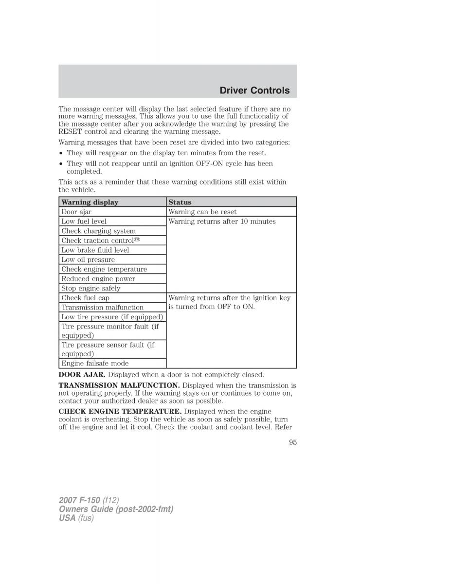 Ford F 150 owners manual / page 95