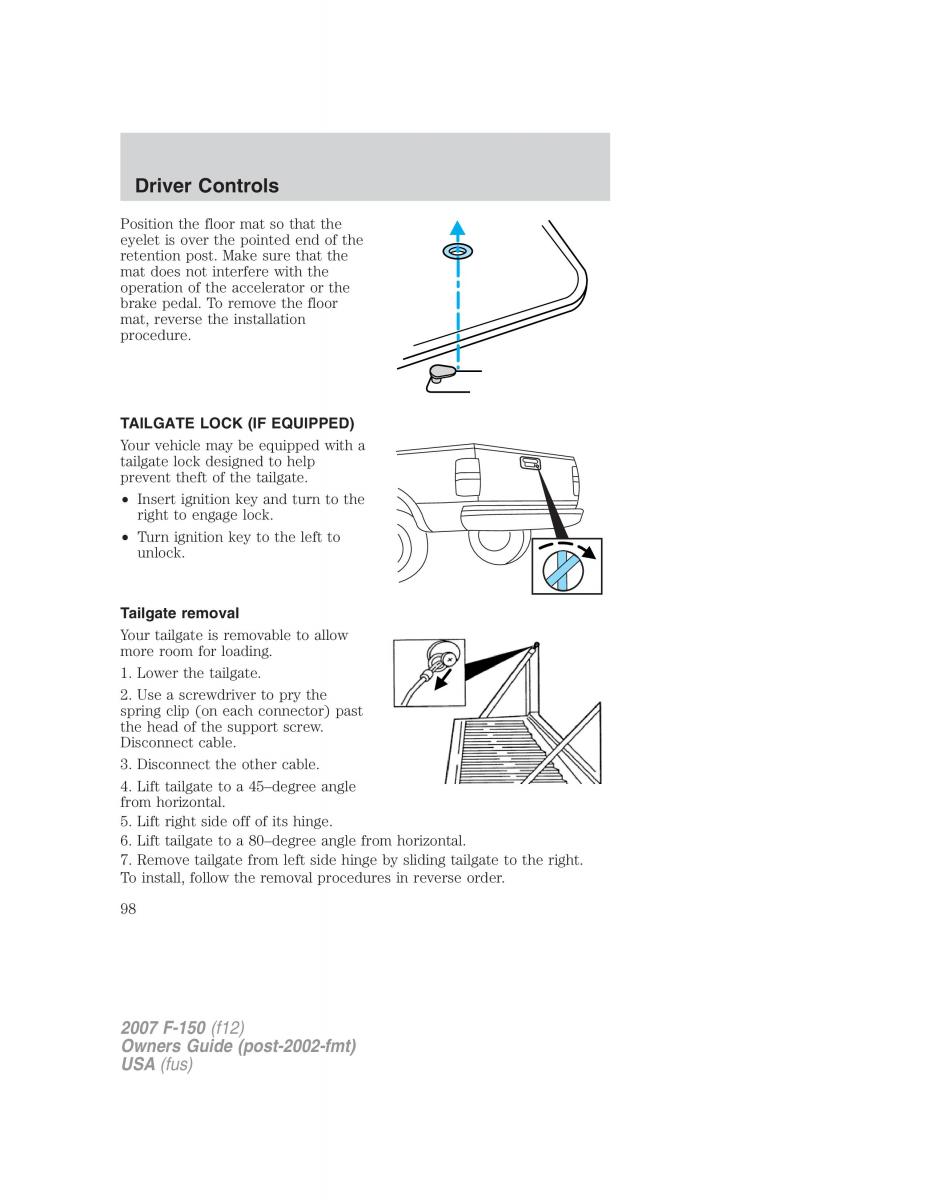 Ford F 150 owners manual / page 98