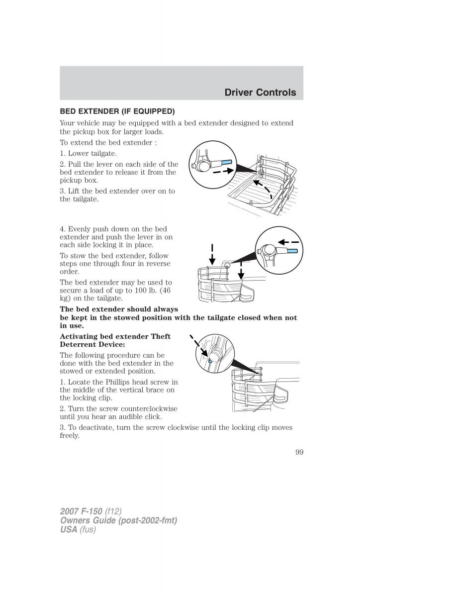 Ford F 150 owners manual / page 99