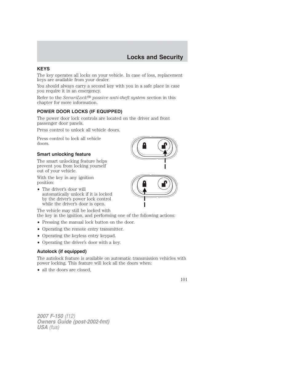 Ford F 150 owners manual / page 101