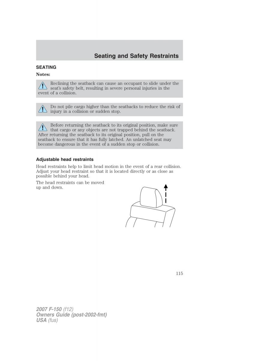 Ford F 150 owners manual / page 115