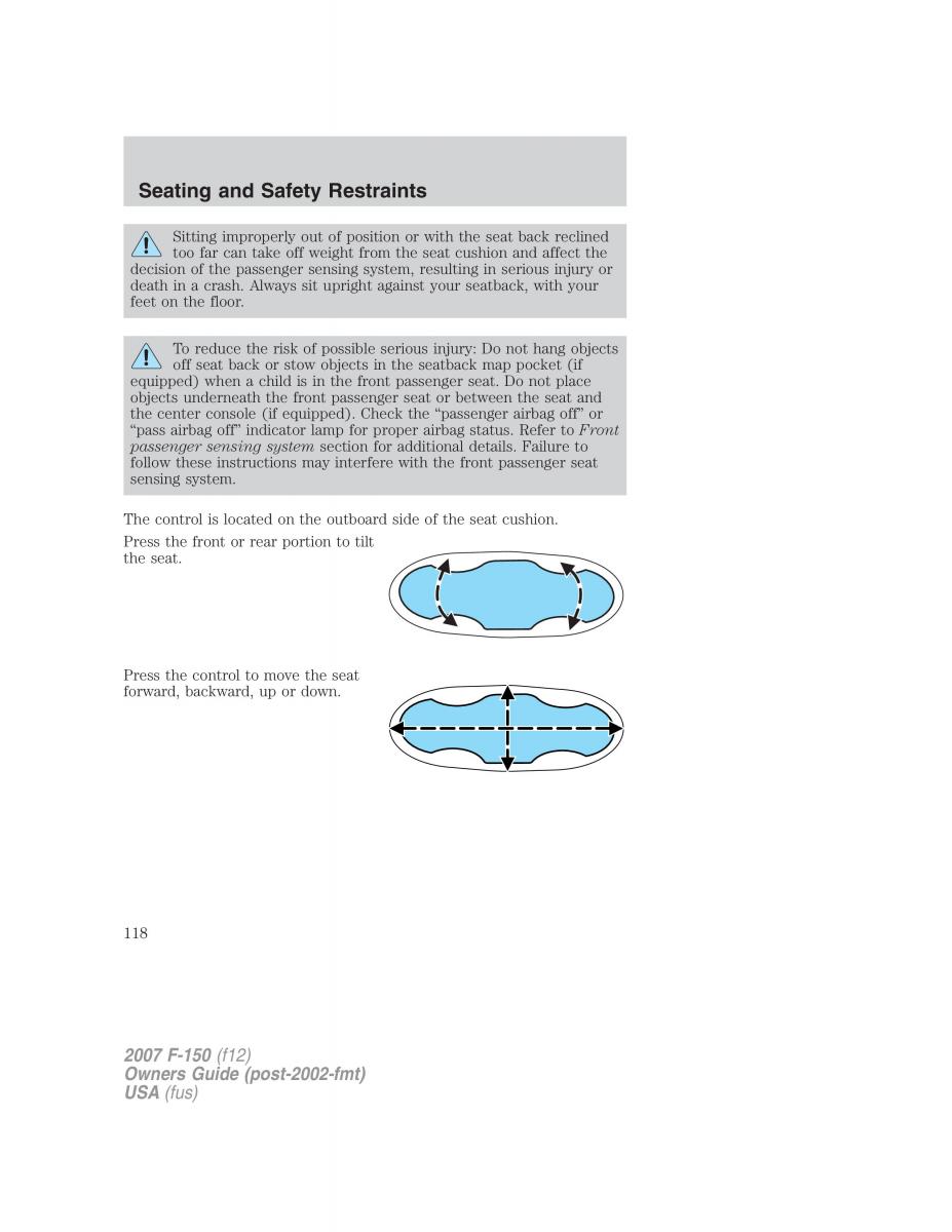 Ford F 150 owners manual / page 118