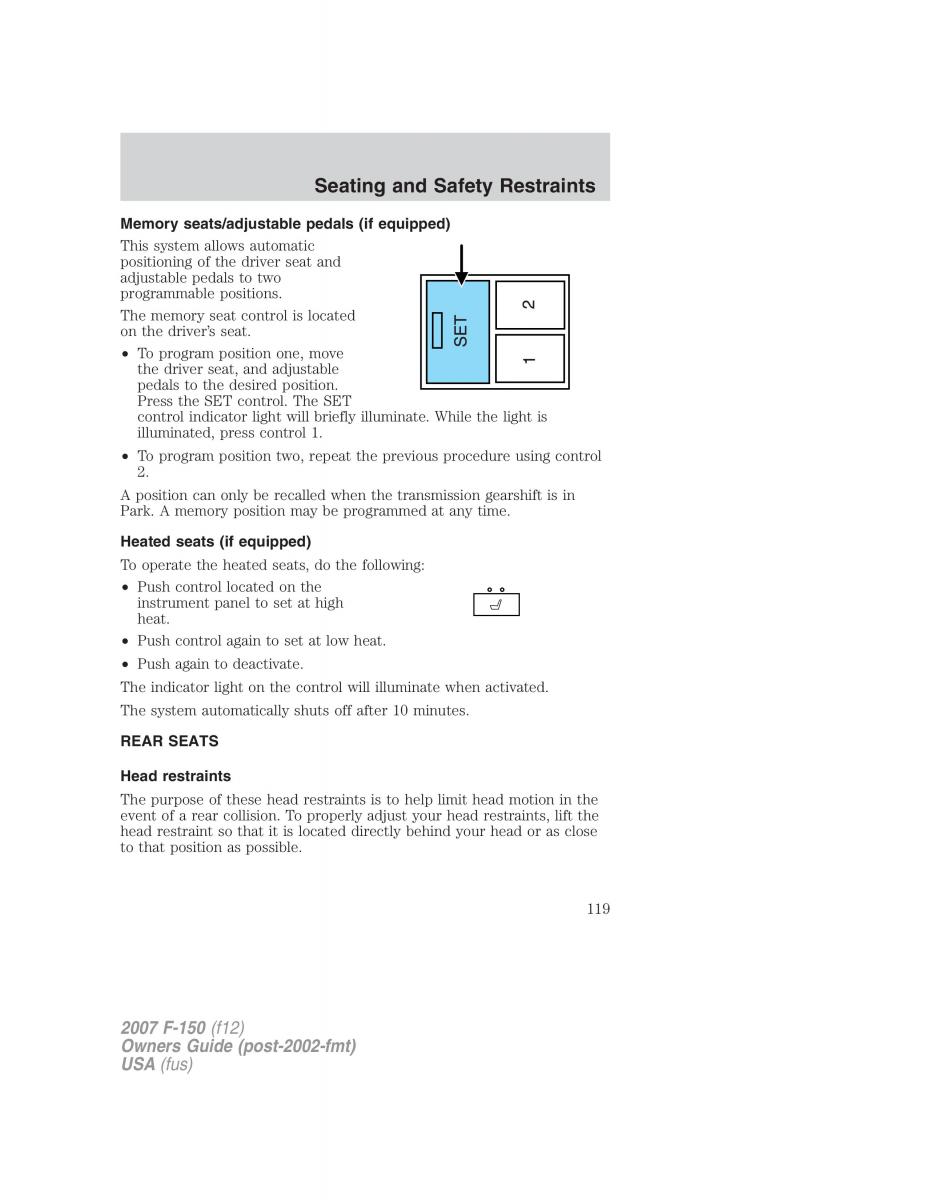 Ford F 150 owners manual / page 119