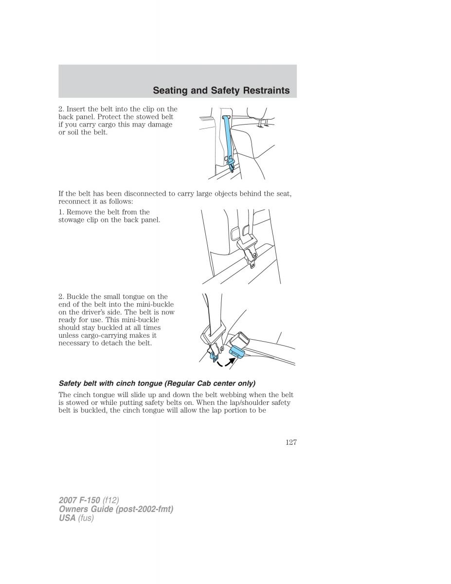 Ford F 150 owners manual / page 127