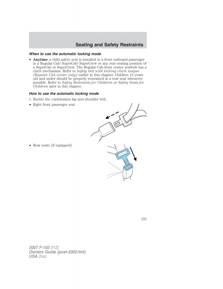 Ford F 150 owners manual / page 131