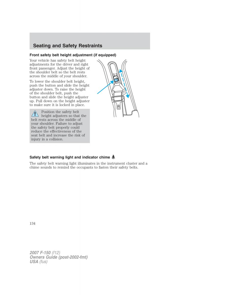 Ford F 150 owners manual / page 134