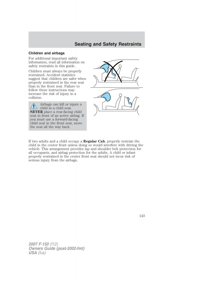 Ford F 150 owners manual / page 143