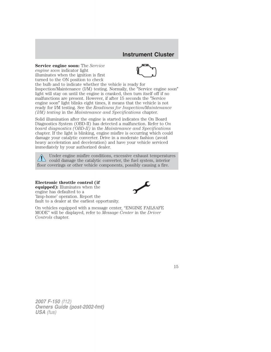 Ford F 150 owners manual / page 15