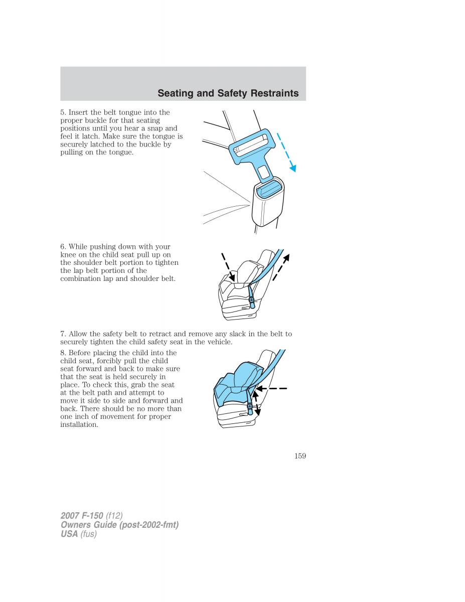 Ford F 150 owners manual / page 159