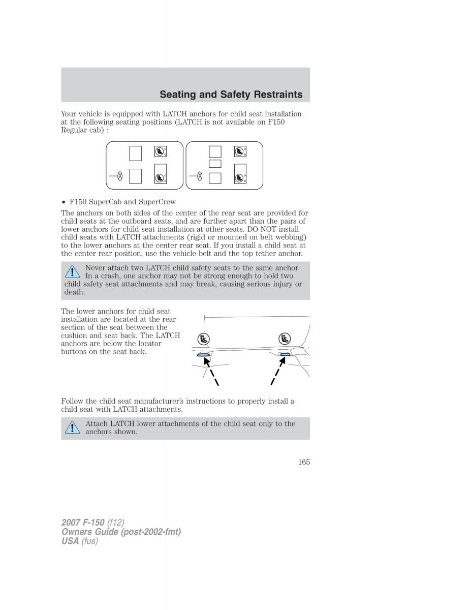 Ford F 150 owners manual / page 165