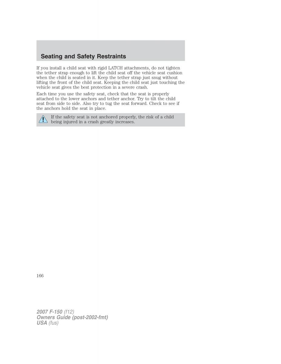 Ford F 150 owners manual / page 166