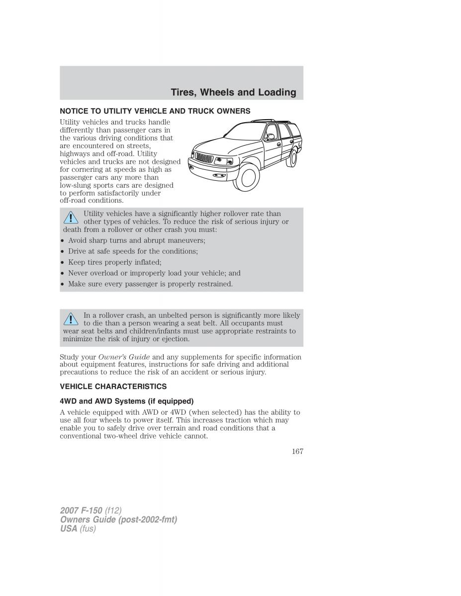 Ford F 150 owners manual / page 167