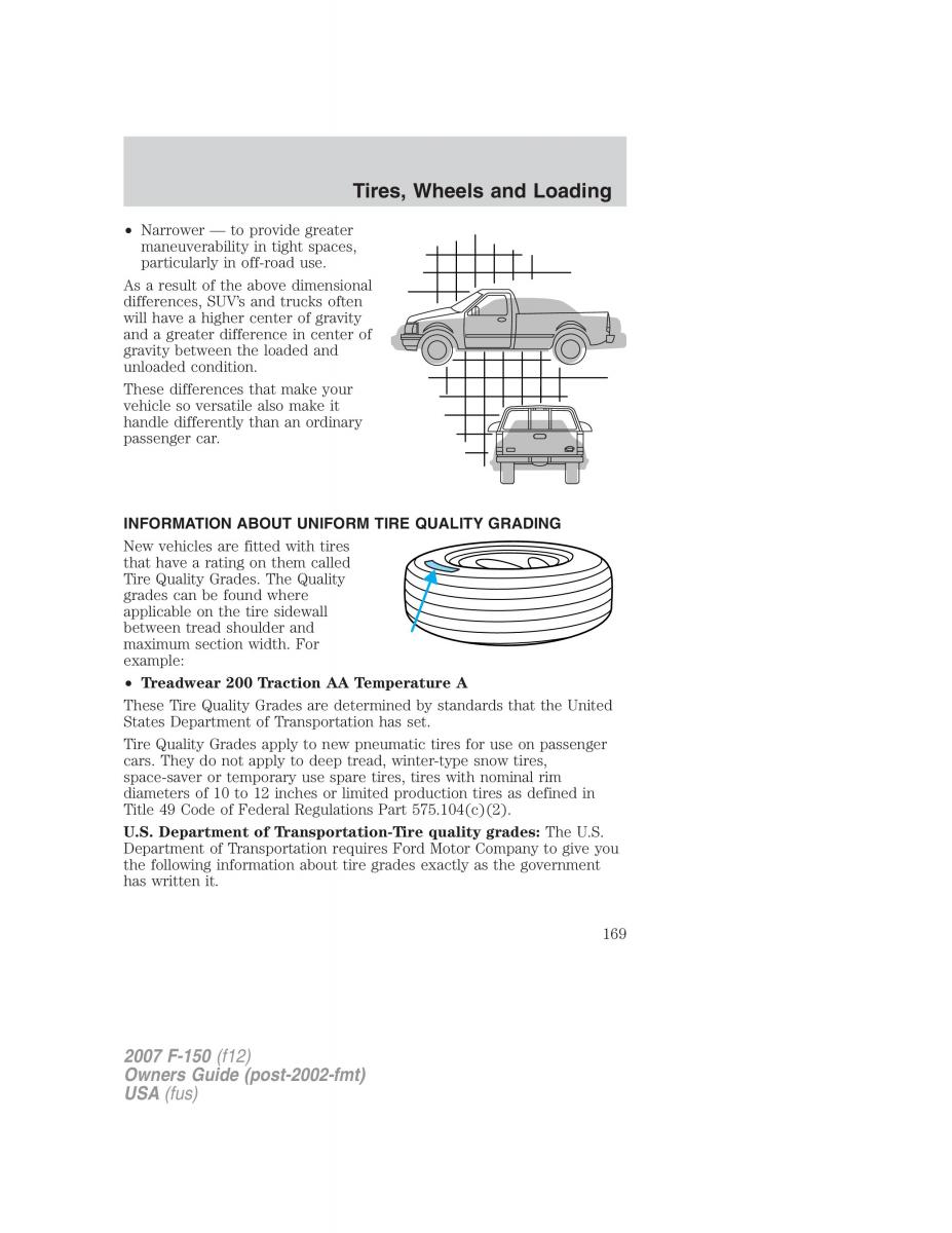 Ford F 150 owners manual / page 169