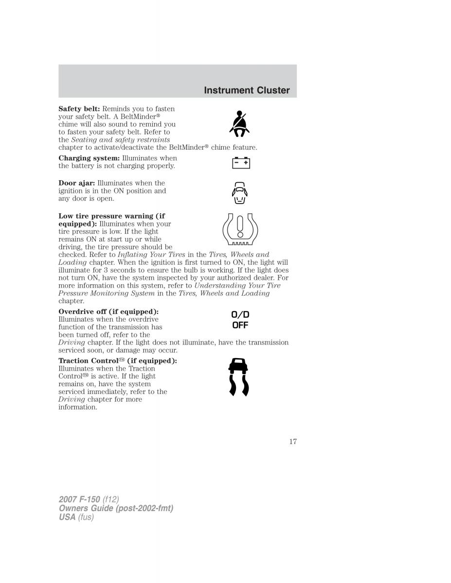 Ford F 150 owners manual / page 17