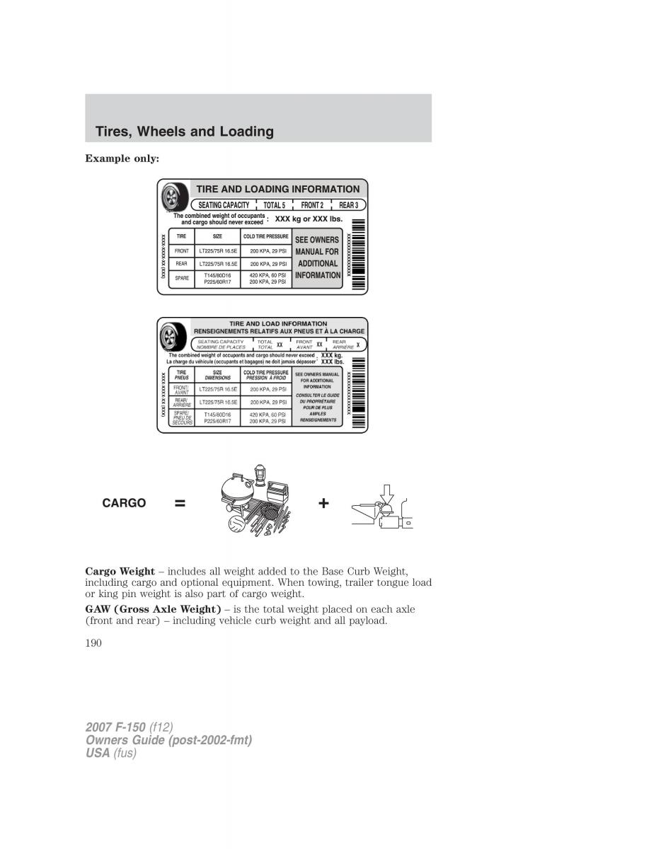 Ford F 150 owners manual / page 190