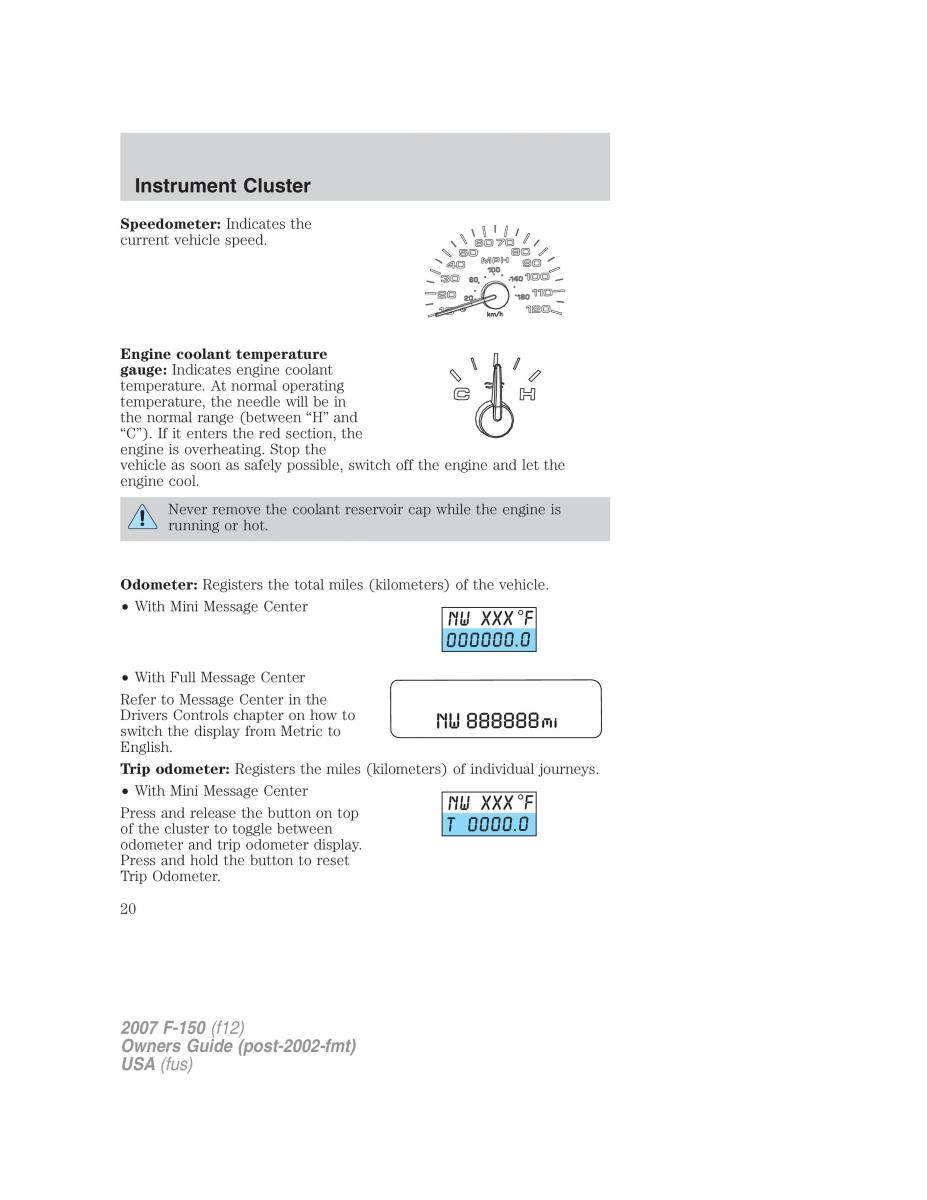 Ford F 150 owners manual / page 20