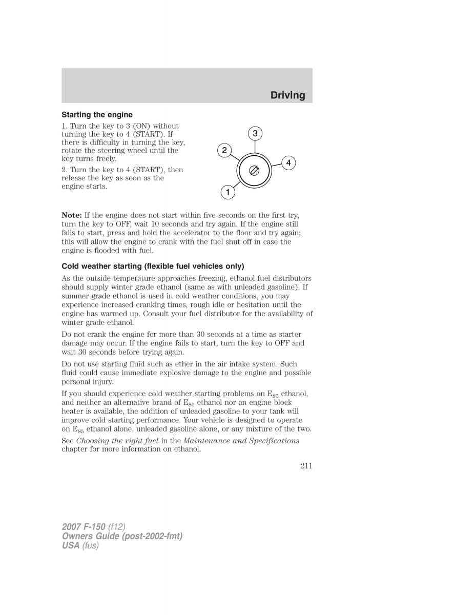 Ford F 150 owners manual / page 211