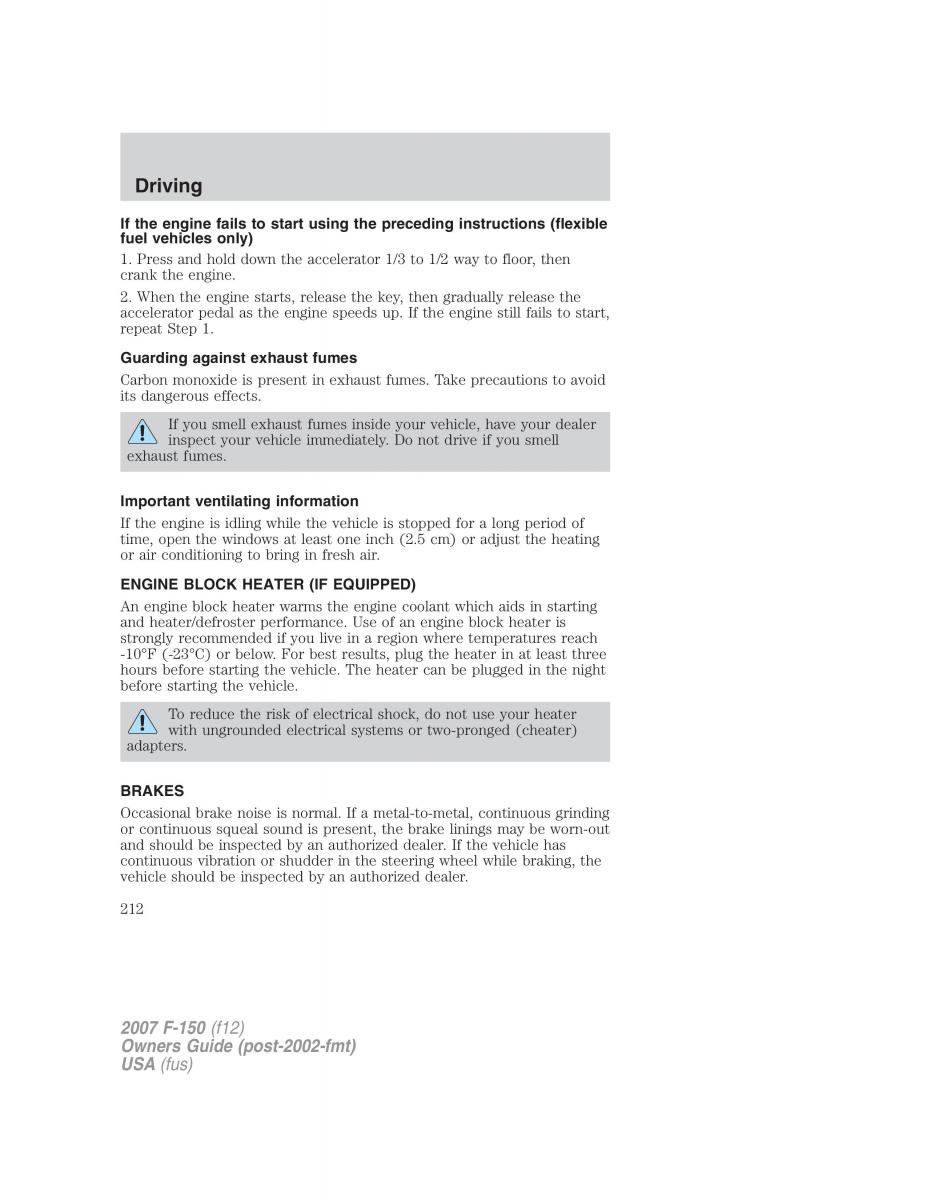 Ford F 150 owners manual / page 212