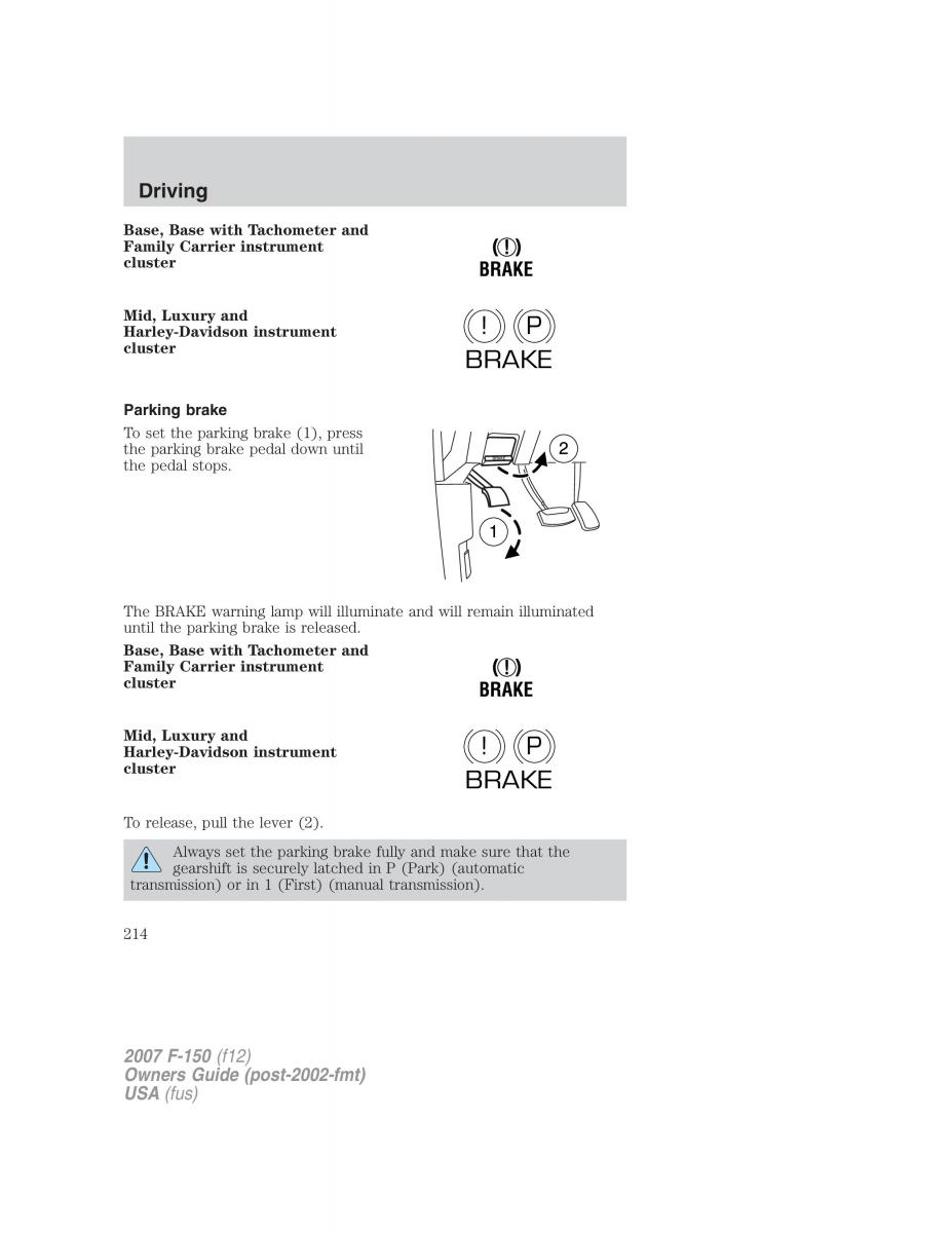 Ford F 150 owners manual / page 214