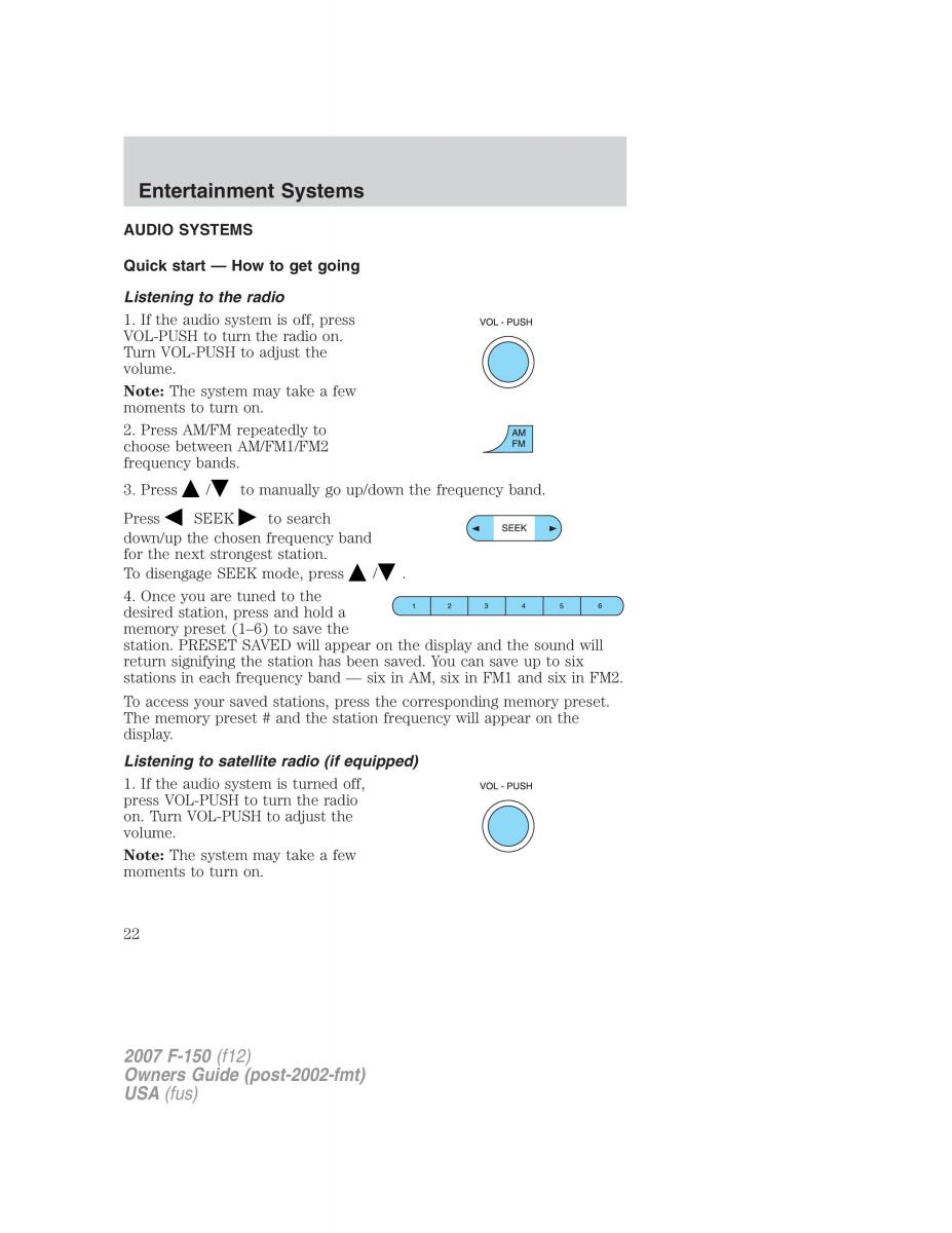 Ford F 150 owners manual / page 22