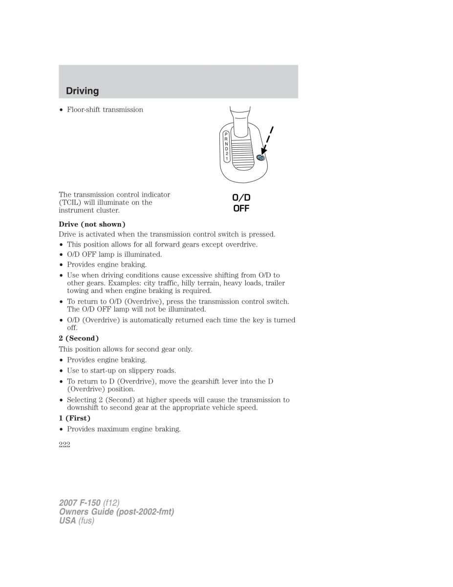 Ford F 150 owners manual / page 222