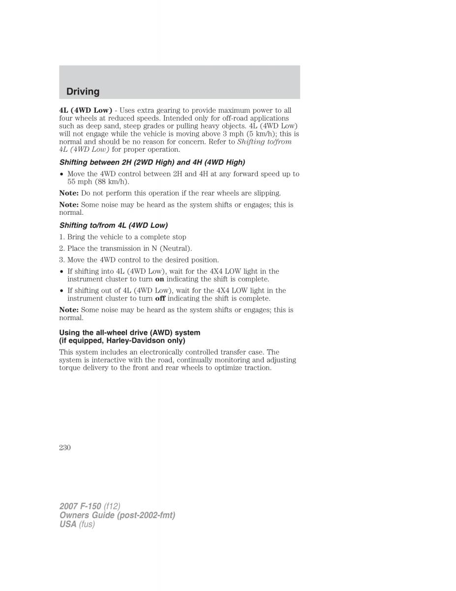 Ford F 150 owners manual / page 230