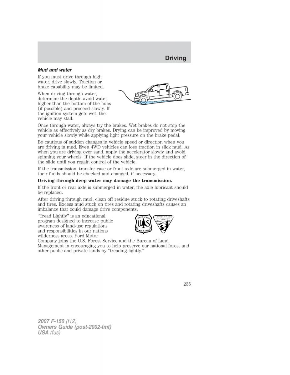 Ford F 150 owners manual / page 235