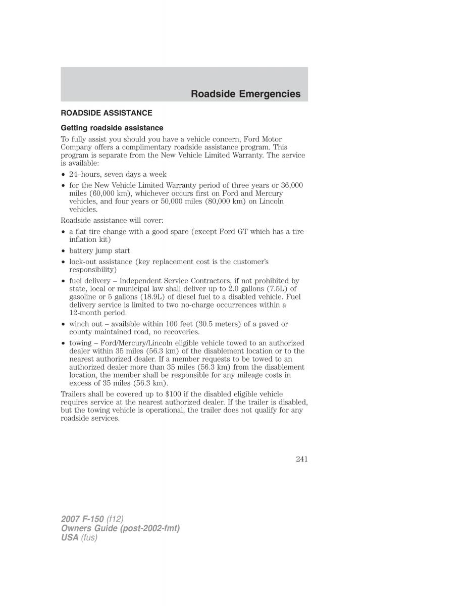 Ford F 150 owners manual / page 241