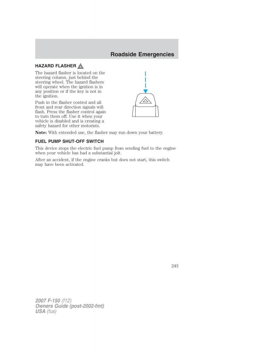 Ford F 150 owners manual / page 243