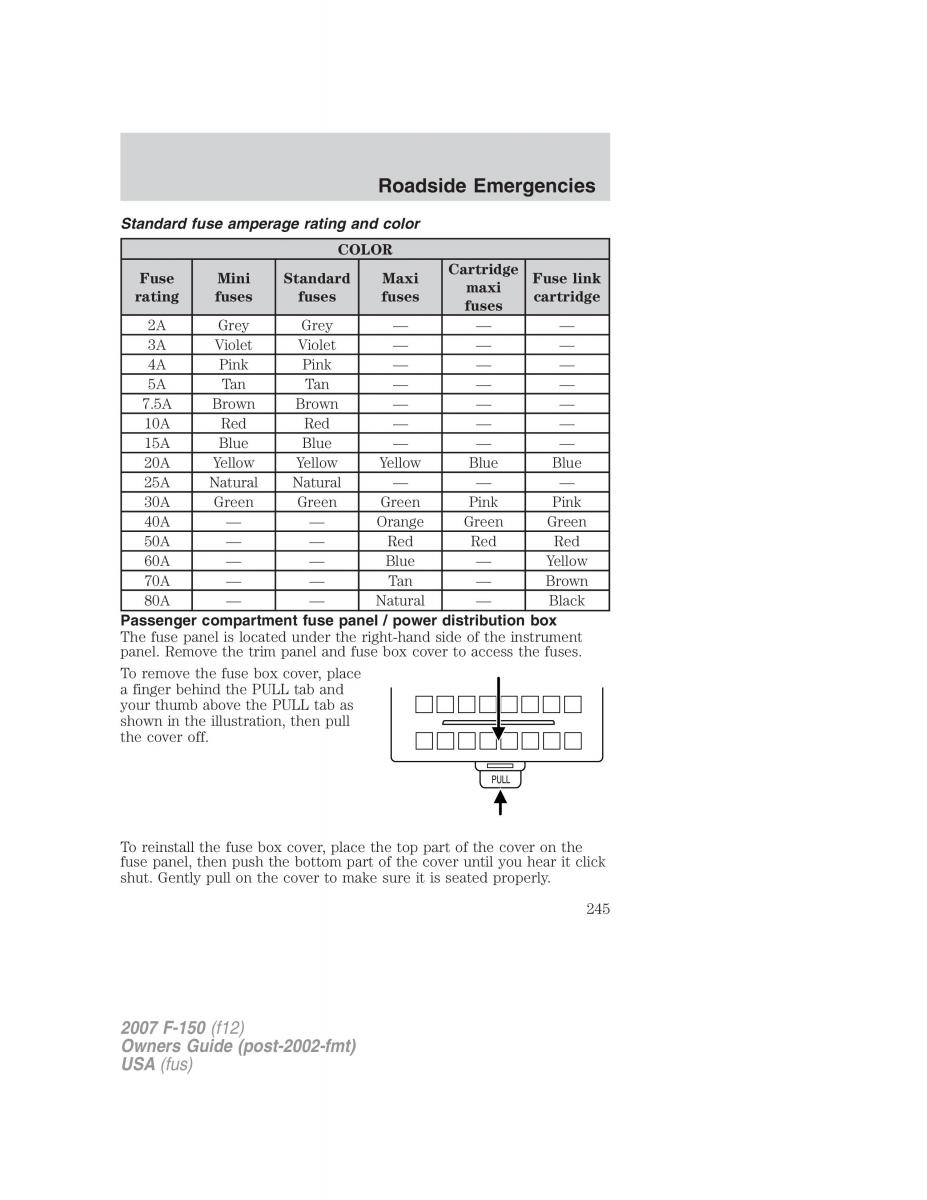 Ford F 150 owners manual / page 245