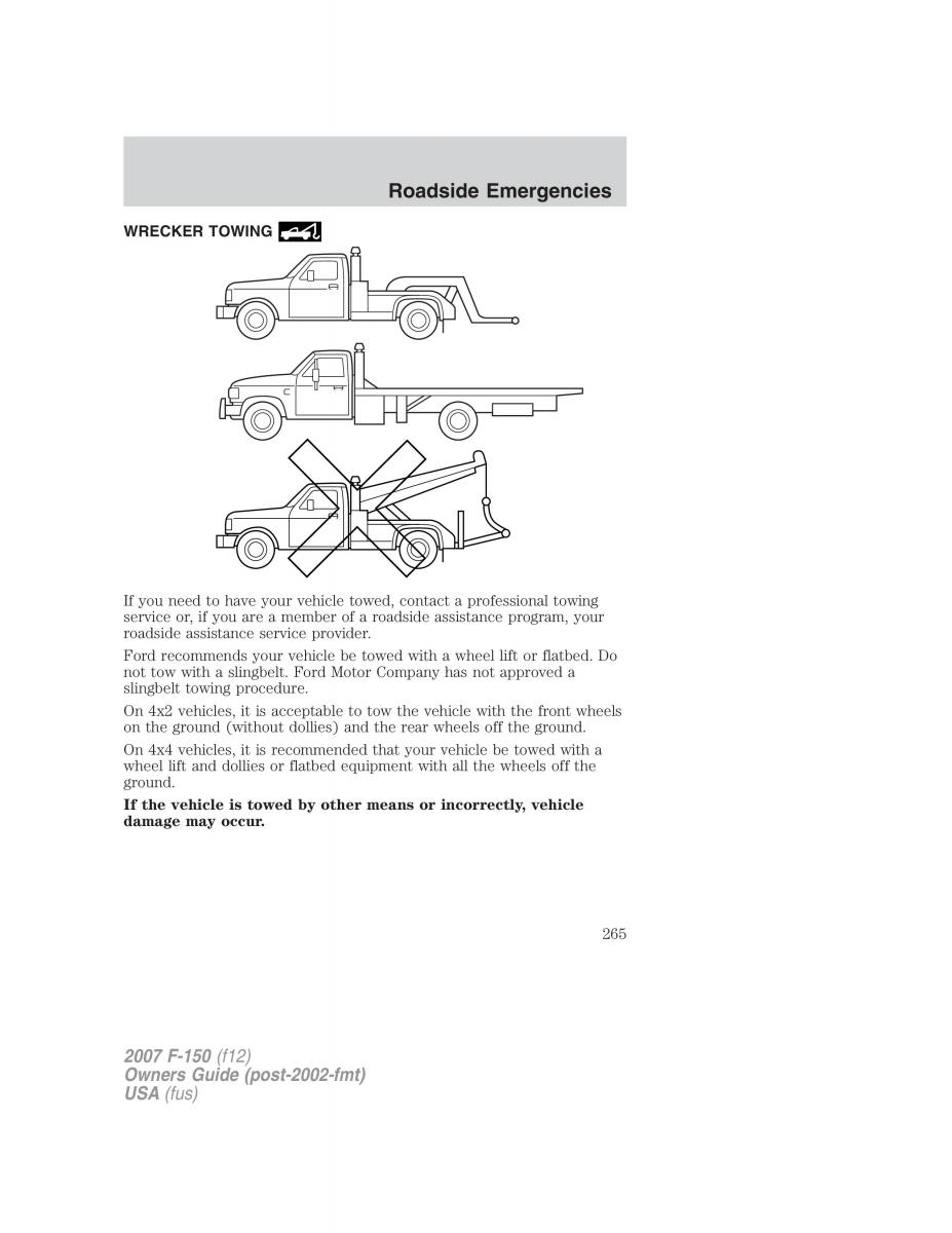 Ford F 150 owners manual / page 265