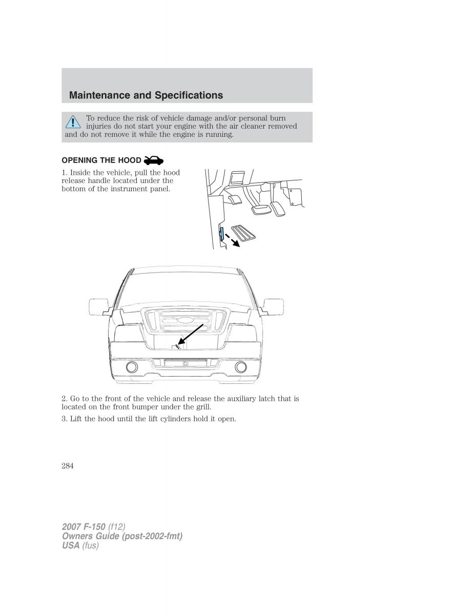 Ford F 150 owners manual / page 284