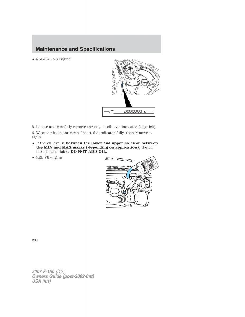 Ford F 150 owners manual / page 290