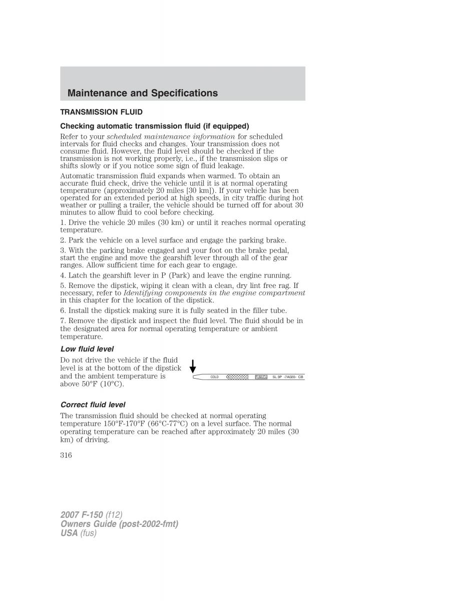 Ford F 150 owners manual / page 316