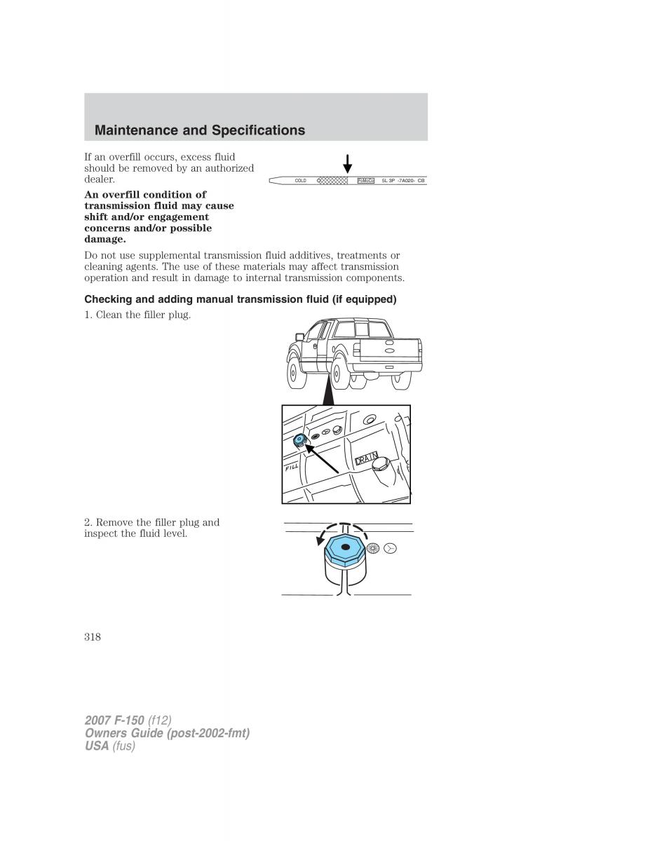 Ford F 150 owners manual / page 318