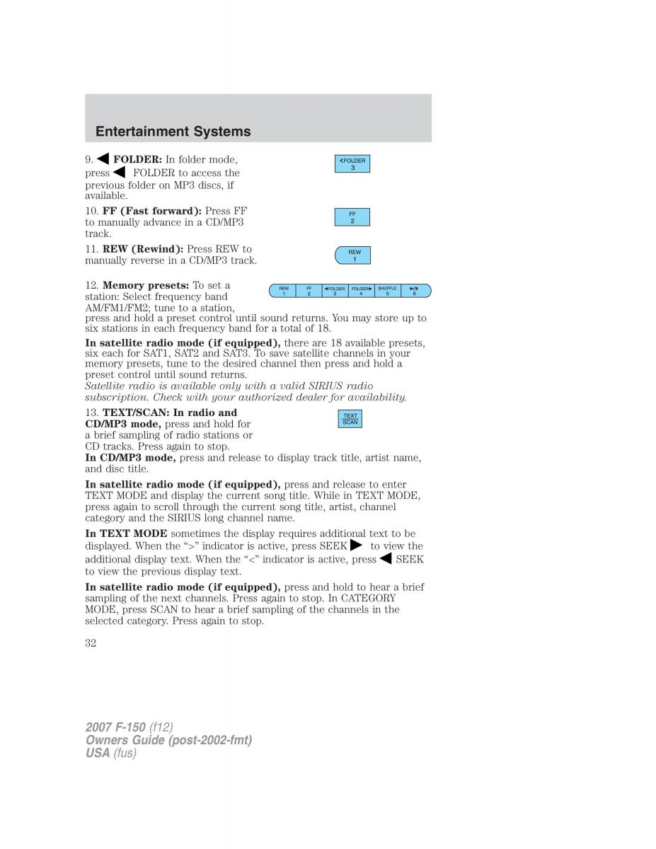 Ford F 150 owners manual / page 32