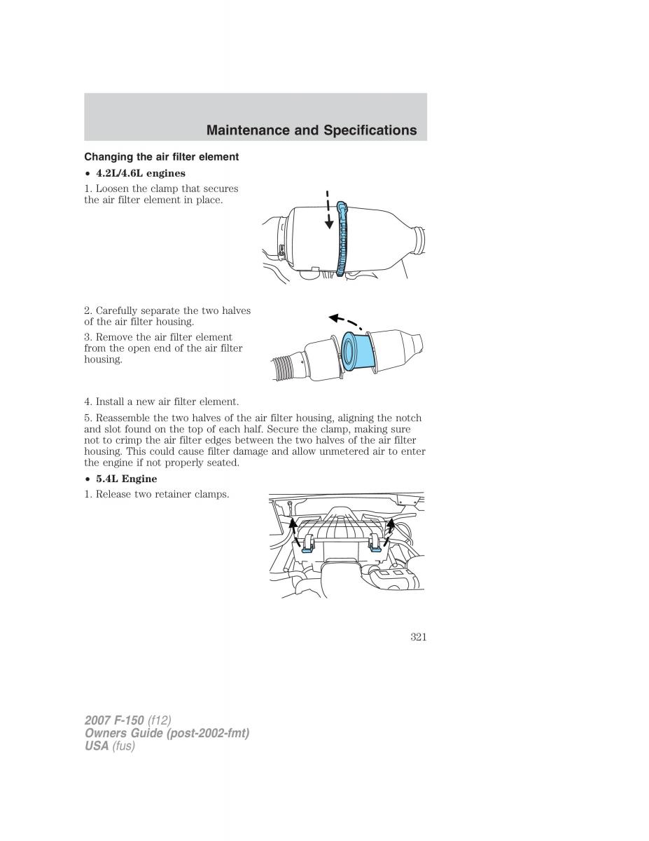 Ford F 150 owners manual / page 321