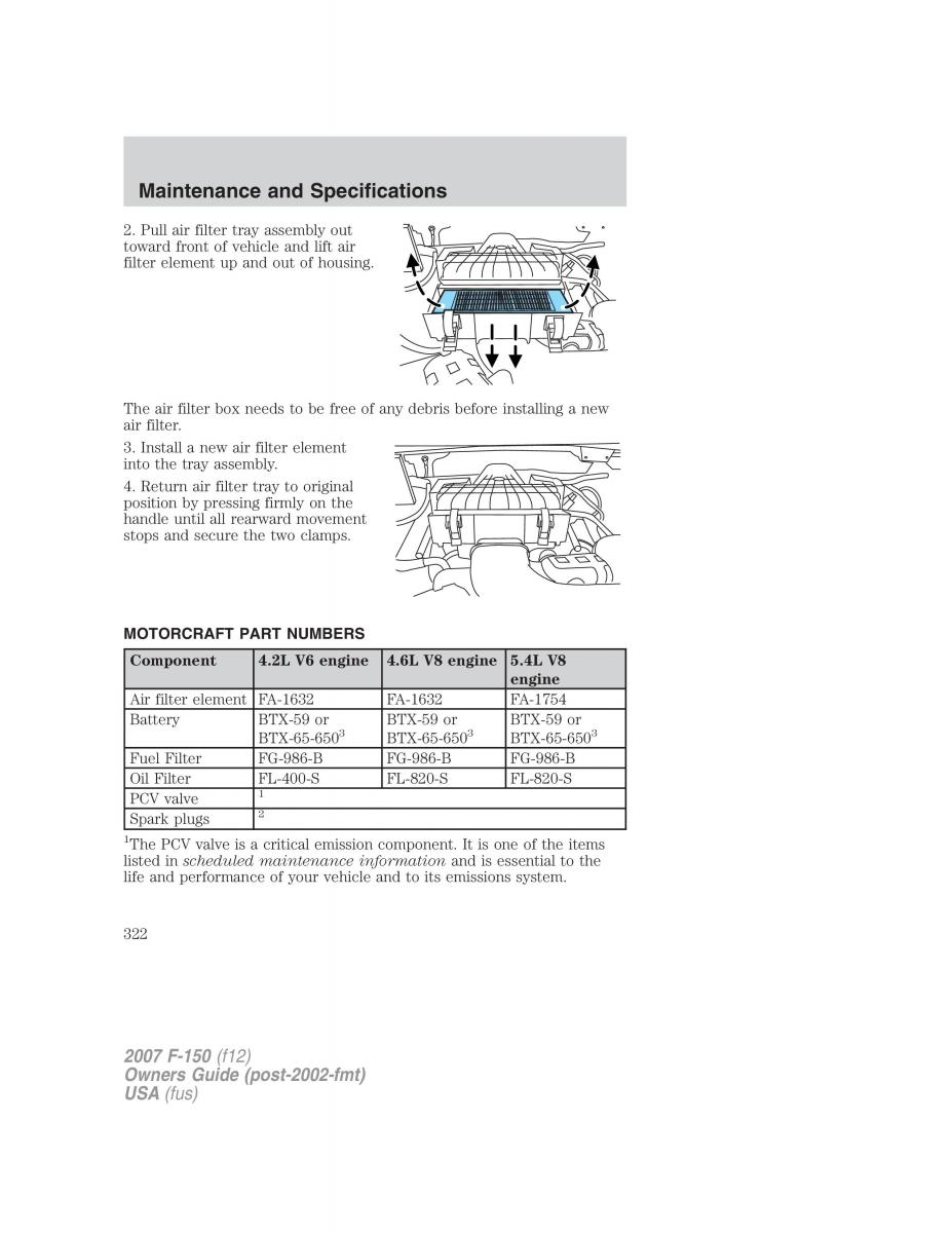 Ford F 150 owners manual / page 322