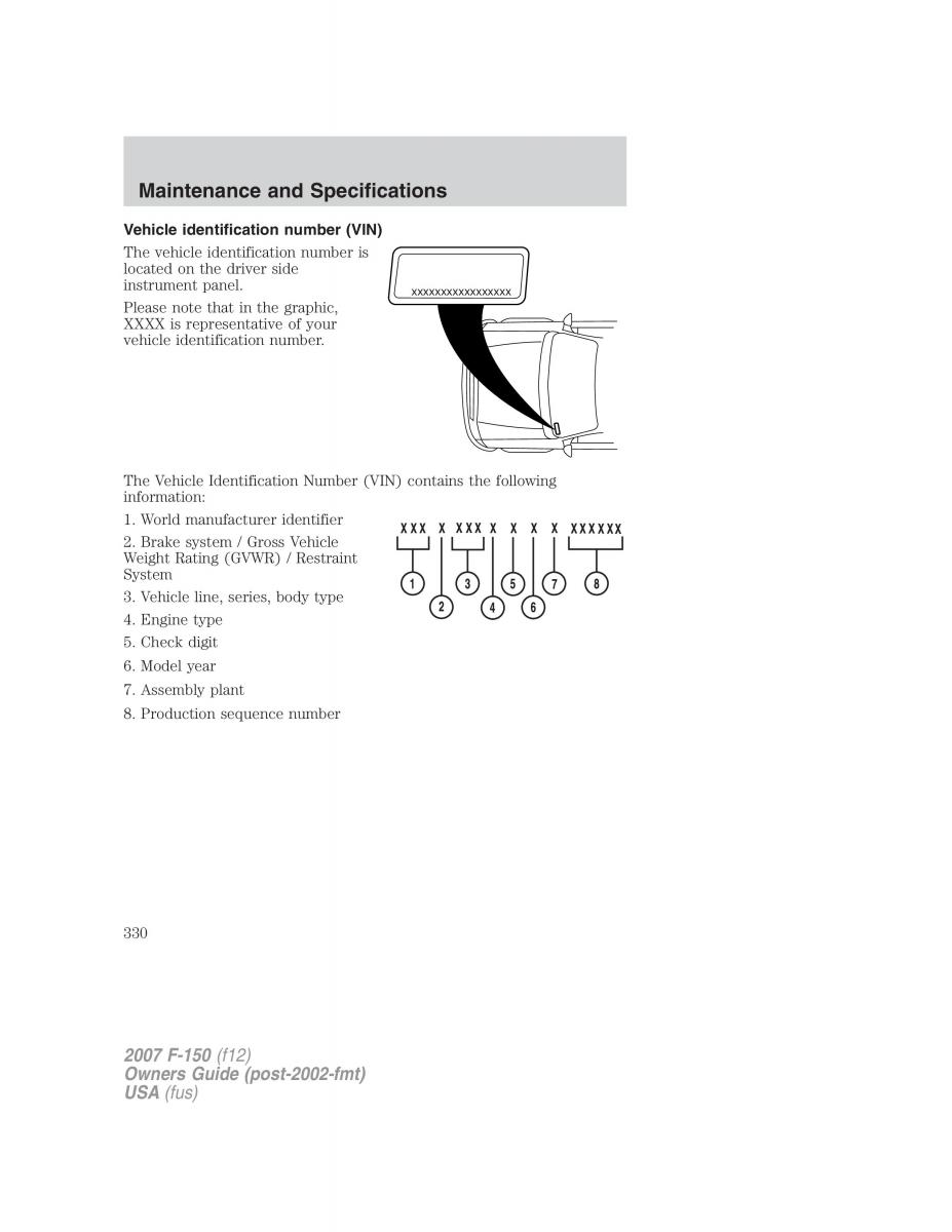 Ford F 150 owners manual / page 330