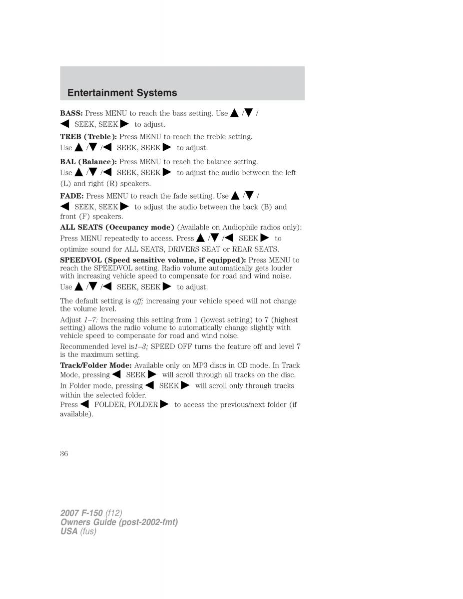 Ford F 150 owners manual / page 36