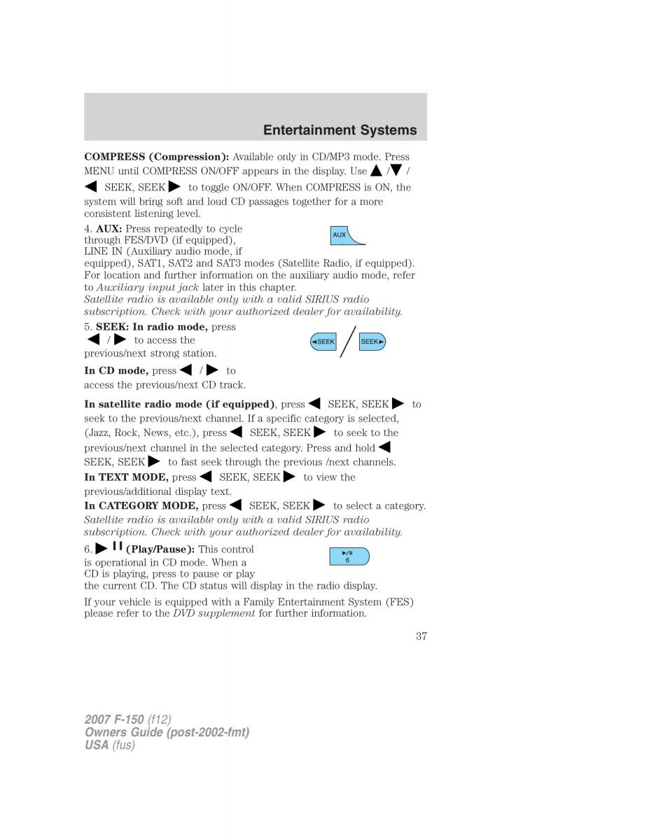 Ford F 150 owners manual / page 37