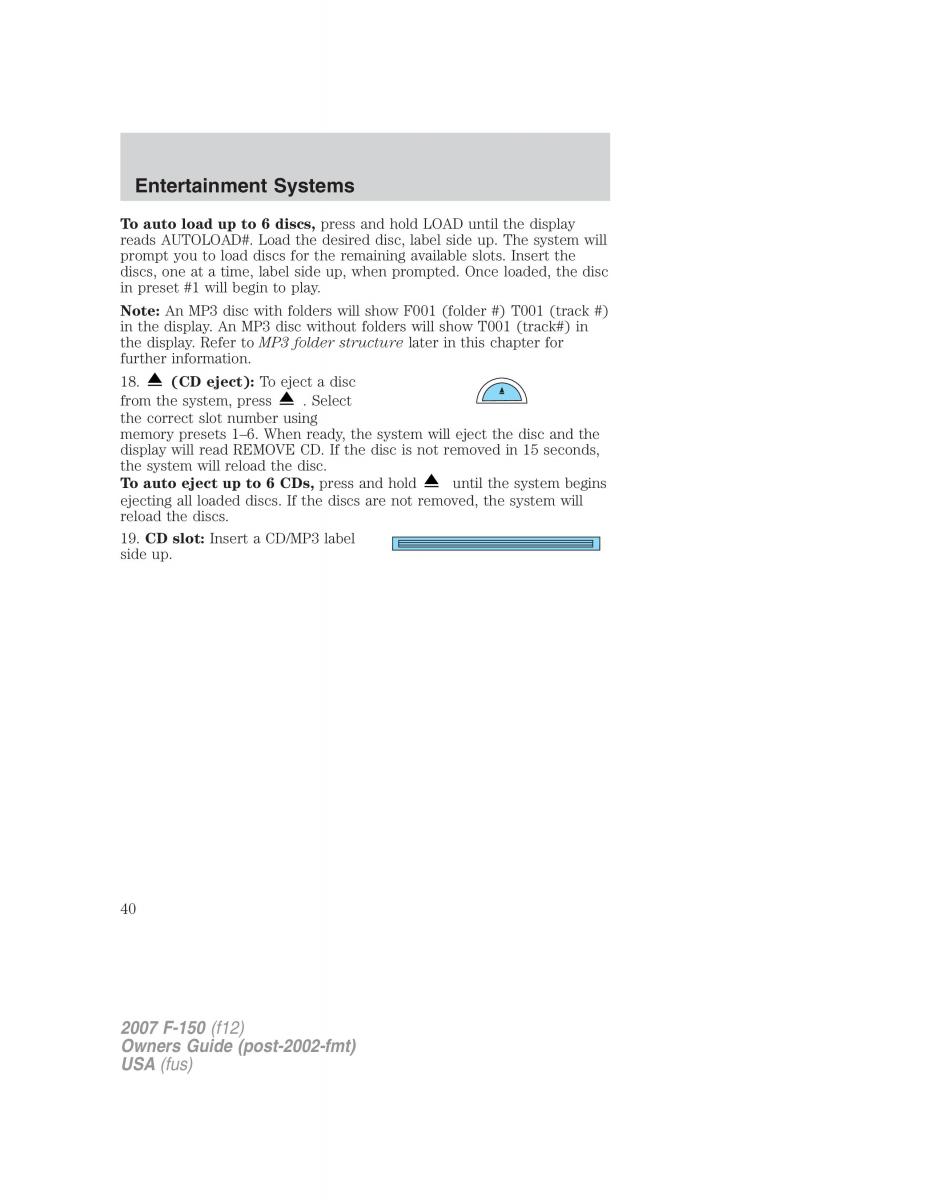 Ford F 150 owners manual / page 40