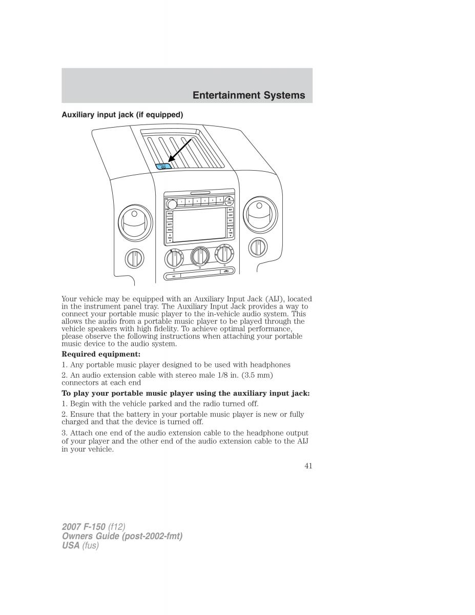 Ford F 150 owners manual / page 41