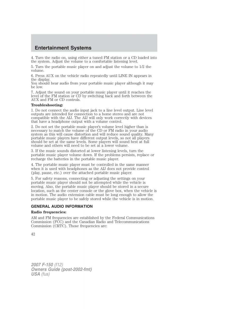 Ford F 150 owners manual / page 42