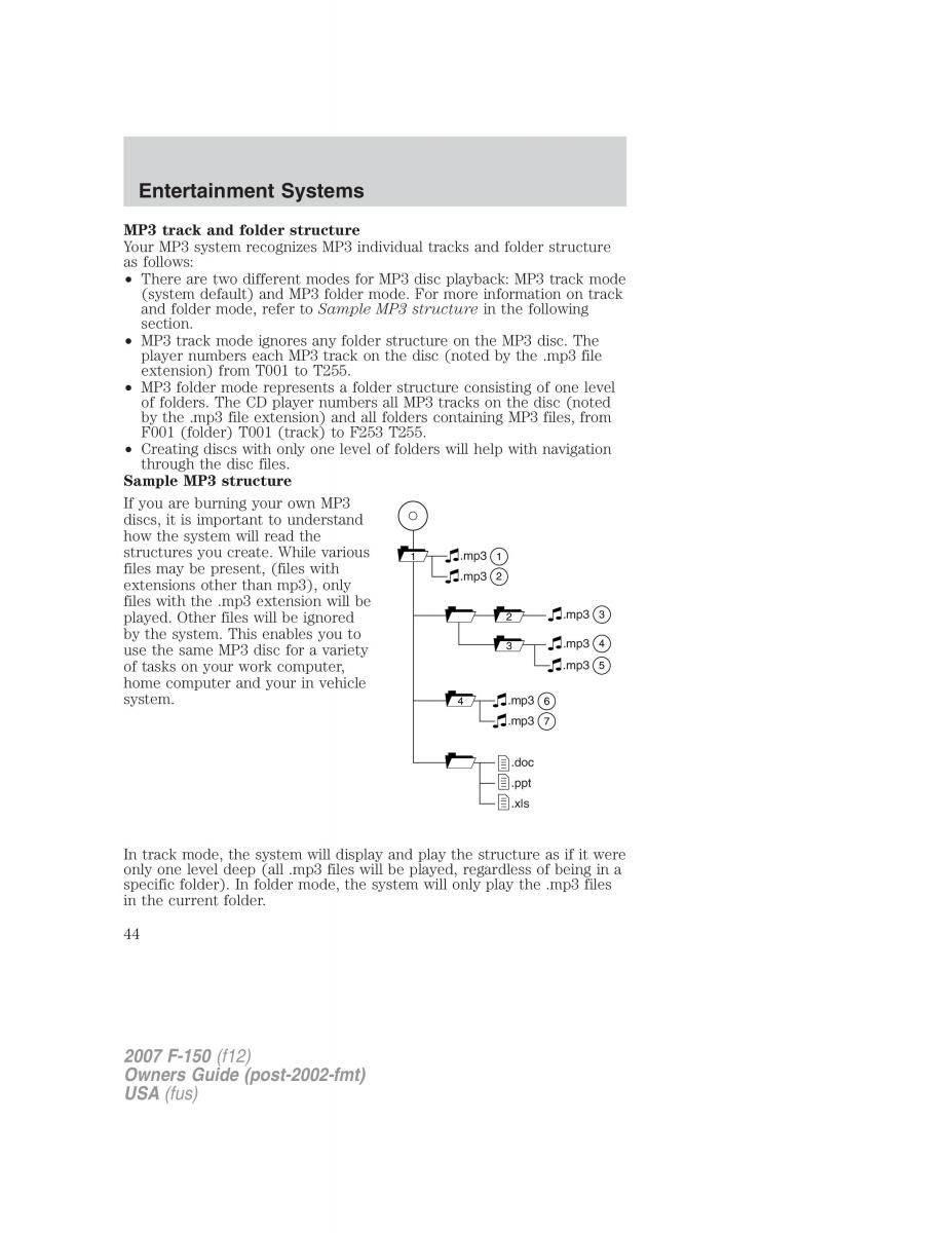 Ford F 150 owners manual / page 44