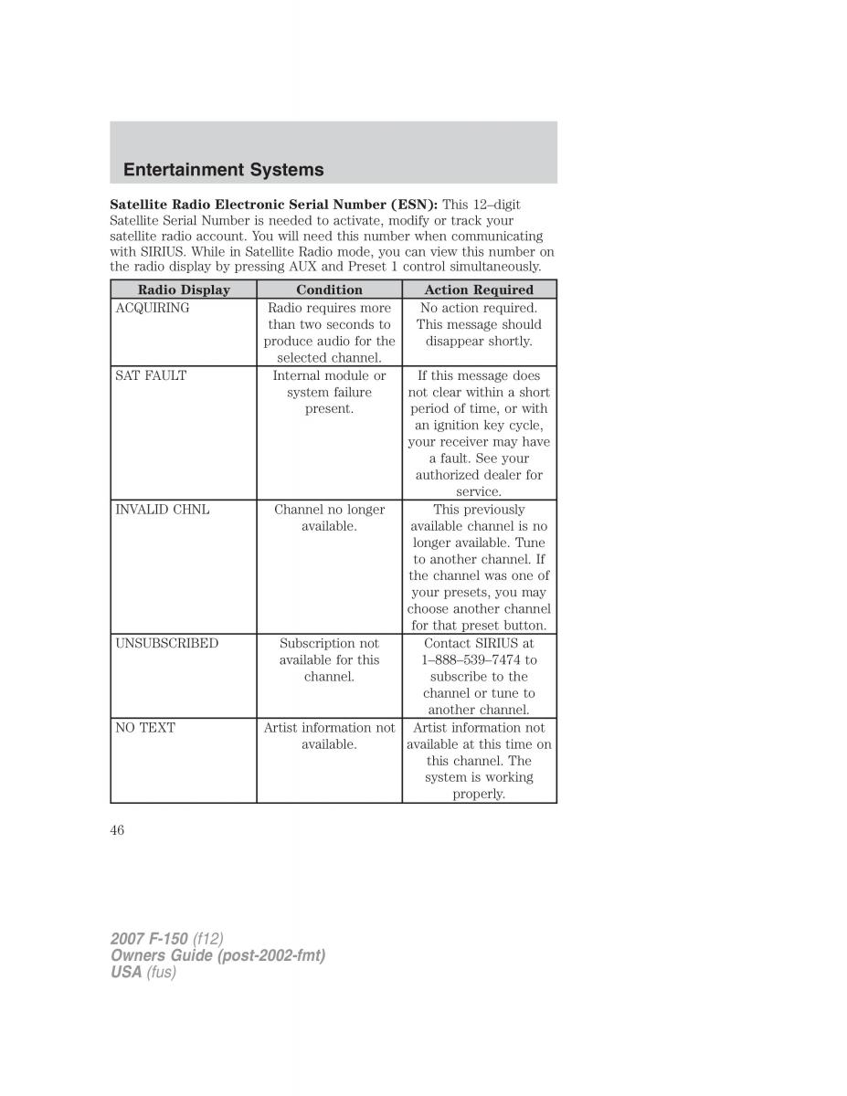 Ford F 150 owners manual / page 46