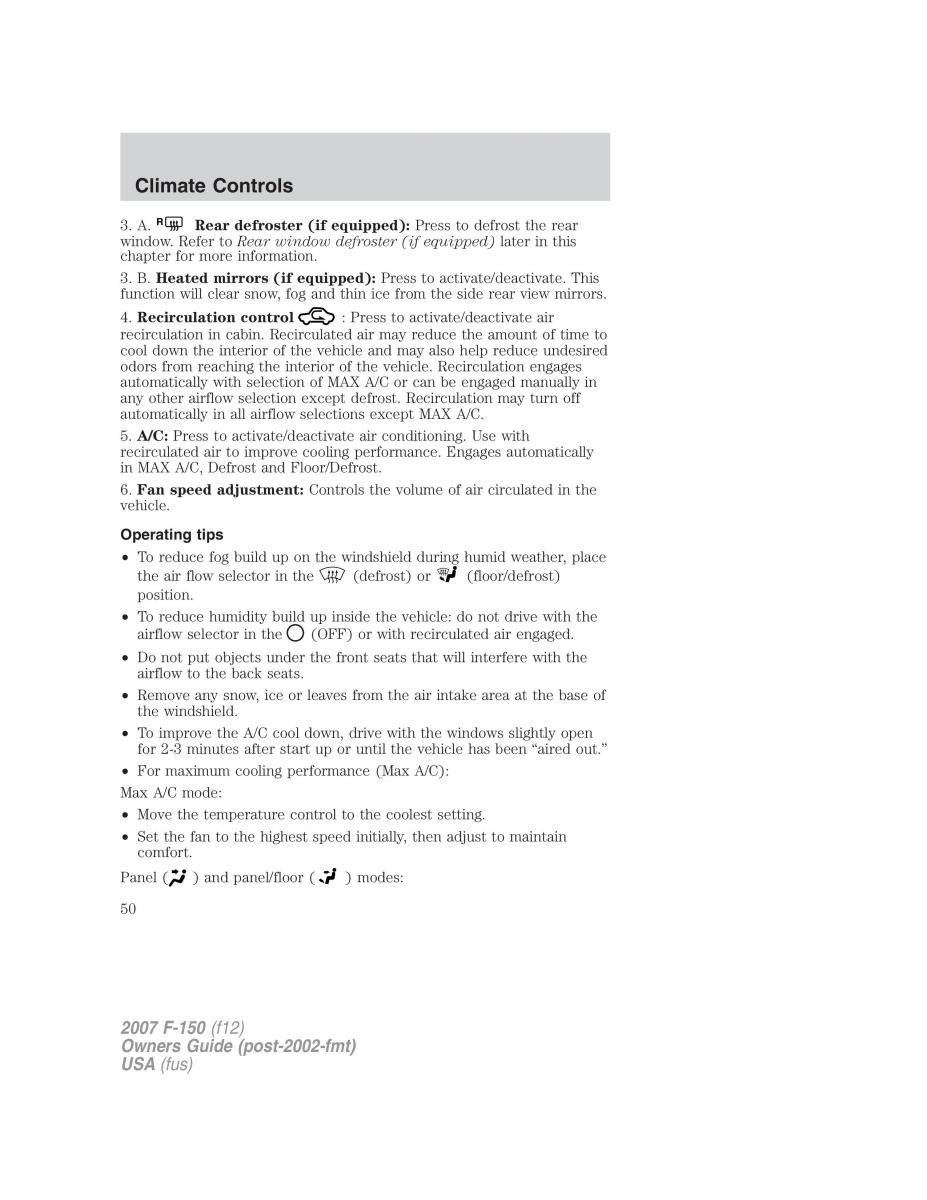 Ford F 150 owners manual / page 50