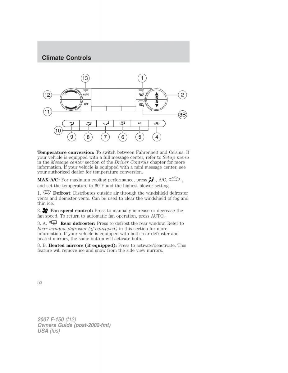 Ford F 150 owners manual / page 52