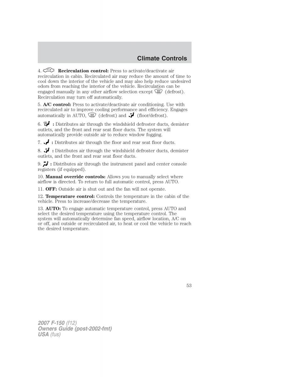 Ford F 150 owners manual / page 53